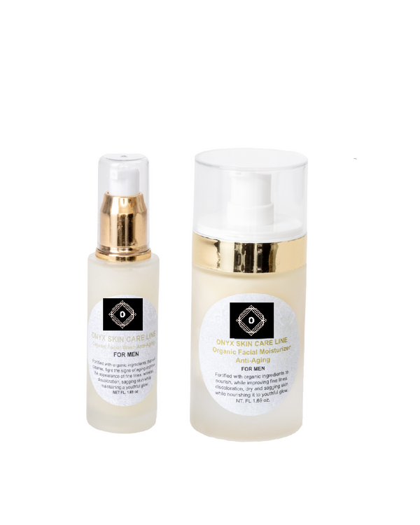 Organic Two-Step Anti-Aging System Facial Wash and Moisturizer  - For MEN