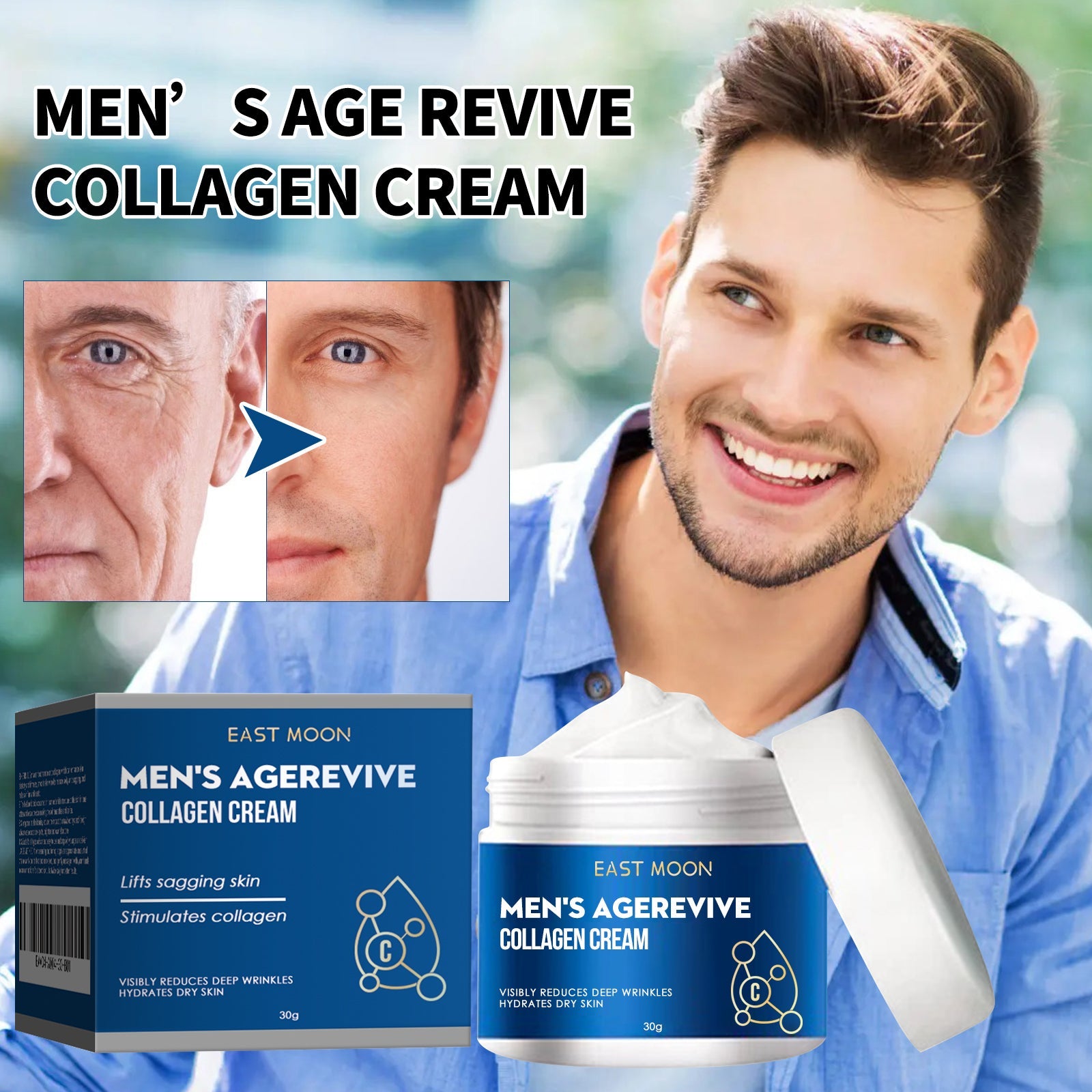 Men’s Collagen Anti Aging Wrinkle Tightening Hydrating Face Cream