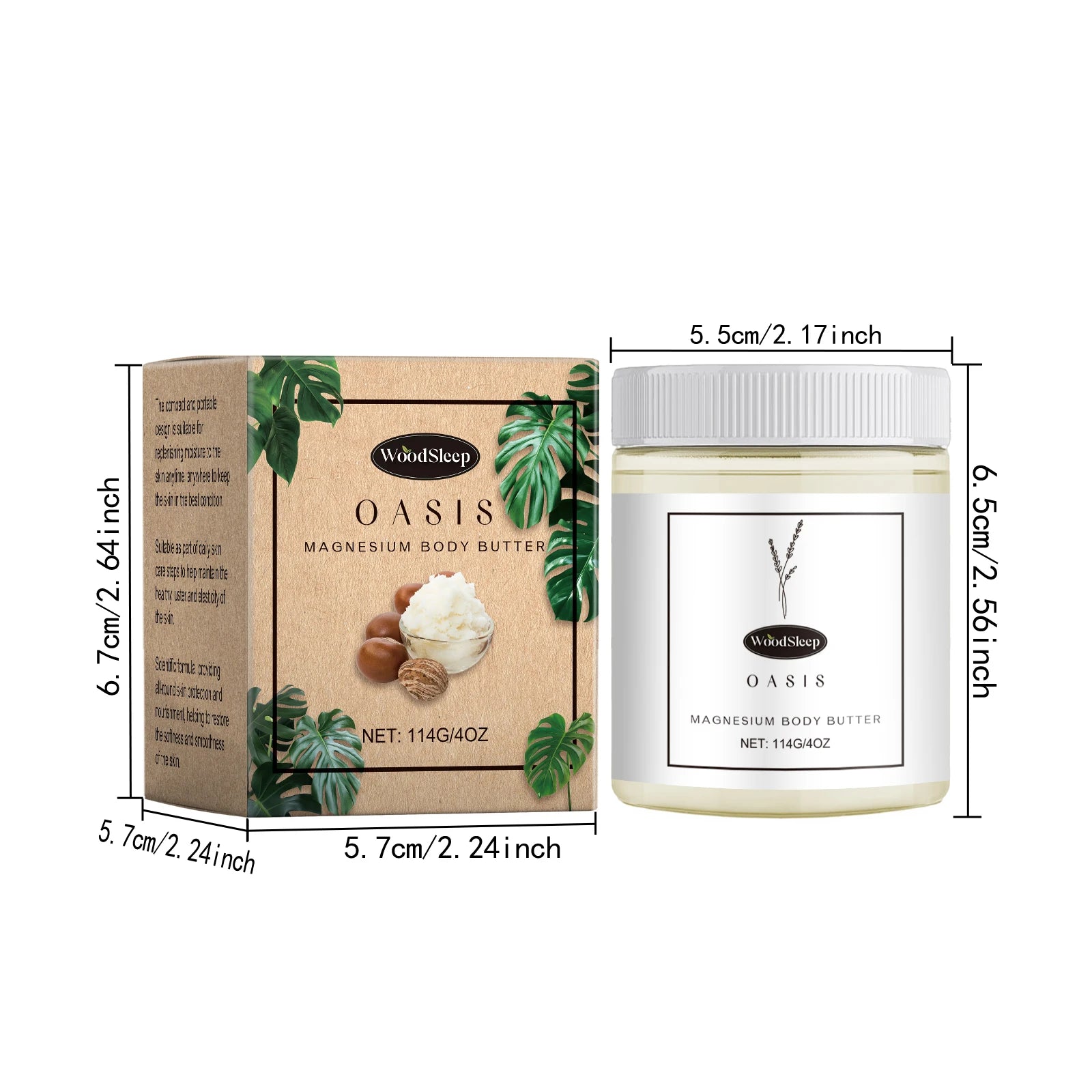 Shea Butter Body Lotion - Moisturizing Magnesium Body Butter for Soft, Smooth Skin