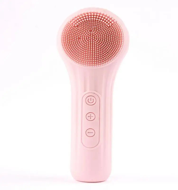 Silicone Electric Face Scrubber - Waterproof Facial Cleansing Brush with Heating & Vibration