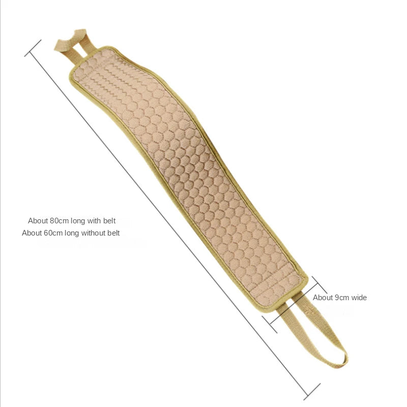 Exfoliating Back Scrubber Bath Belt - Korean & Japanese Body Washcloth with Pull Strap