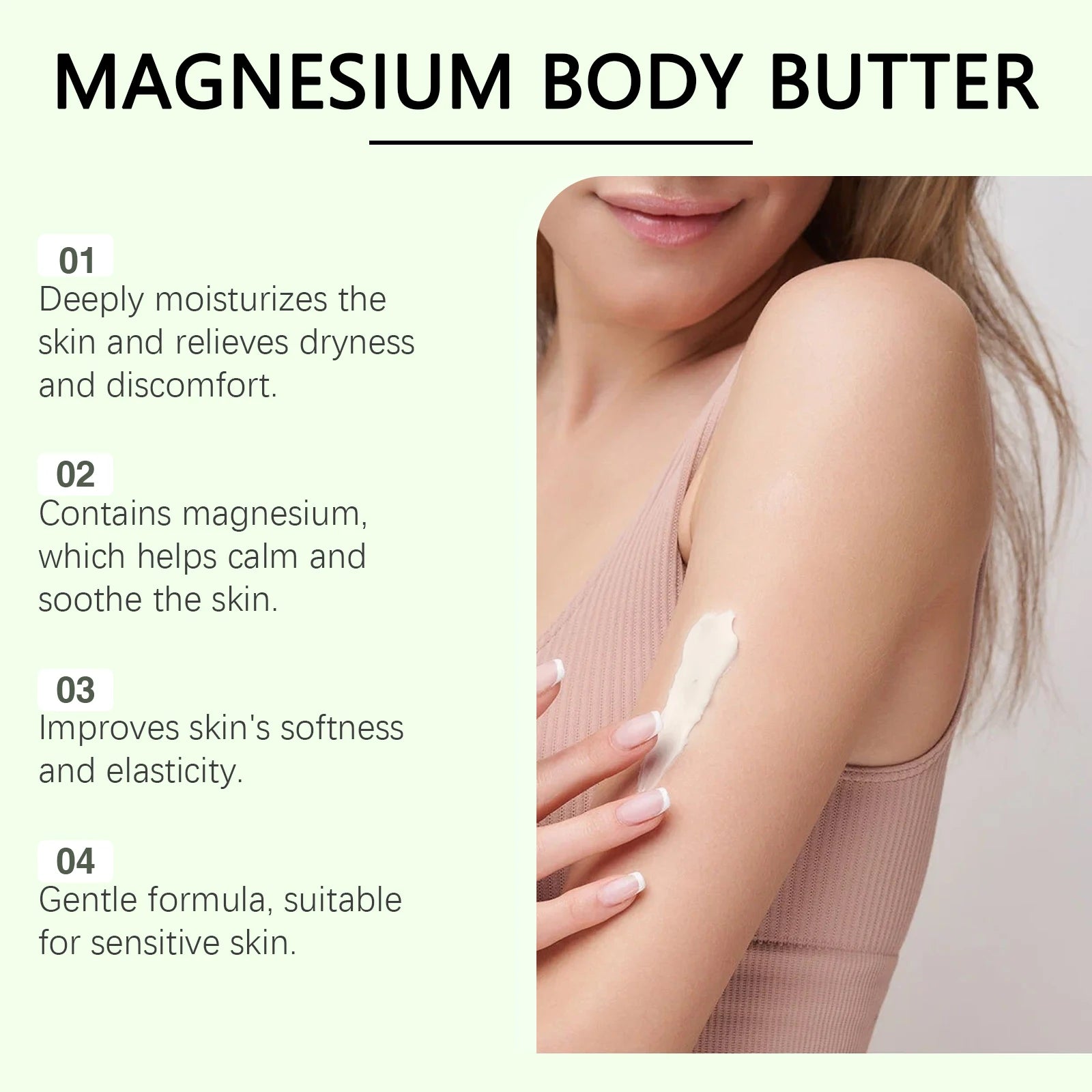 Shea Butter Body Lotion - Moisturizing Magnesium Body Butter for Soft, Smooth Skin