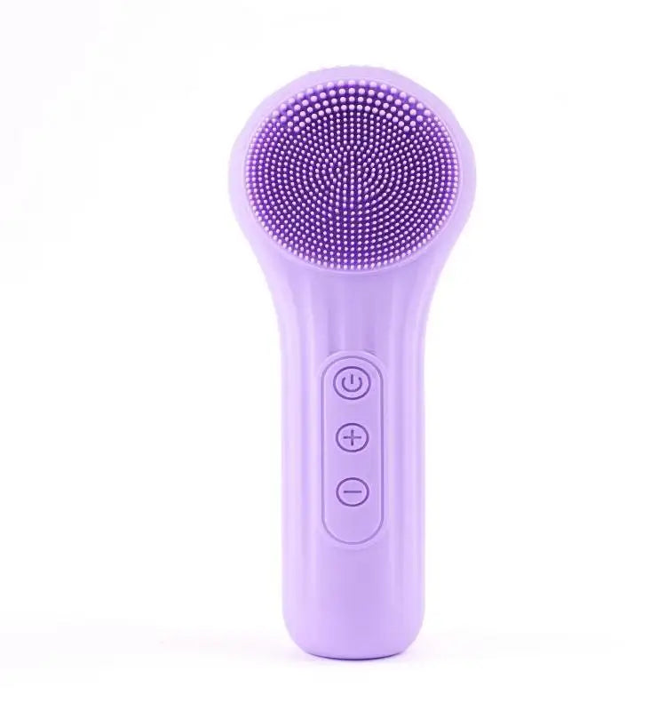 Silicone Electric Face Scrubber - Waterproof Facial Cleansing Brush with Heating & Vibration