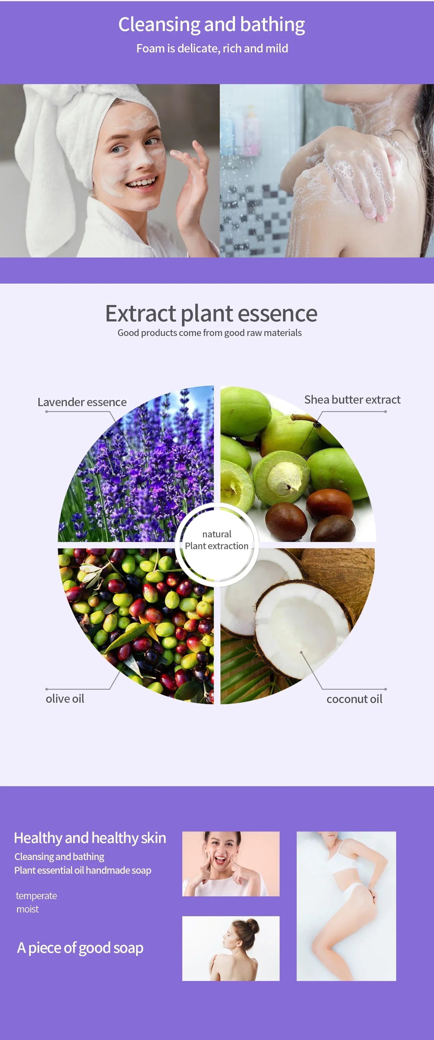 Natural Lavender Essential Oil Soap - Handmade for Cleansing & Oil Control