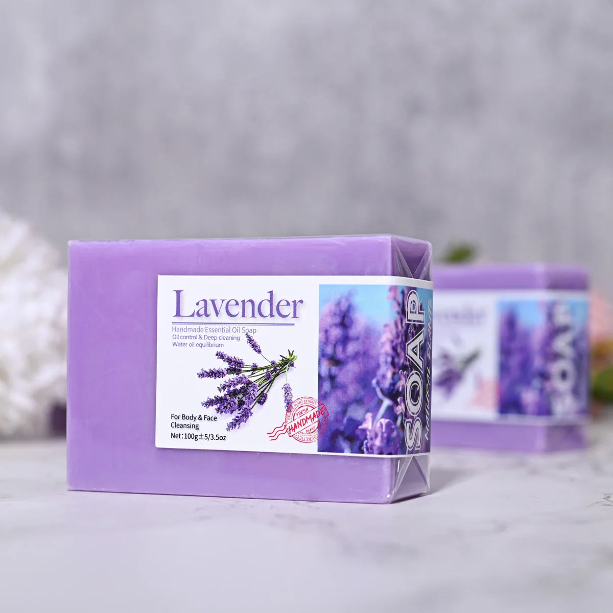 Natural Lavender Essential Oil Soap - Handmade for Cleansing & Oil Control