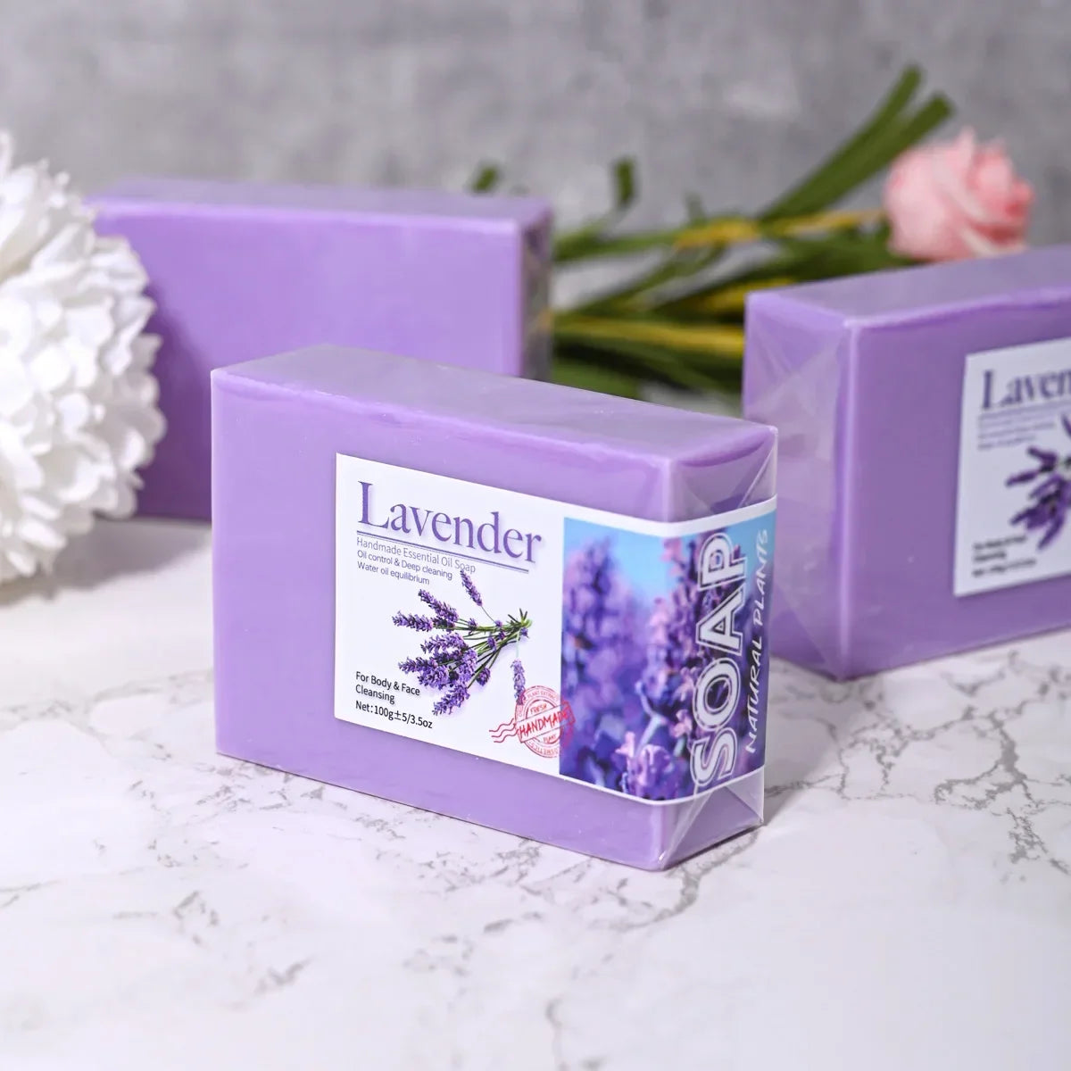 Natural Lavender Essential Oil Soap - Handmade for Cleansing & Oil Control