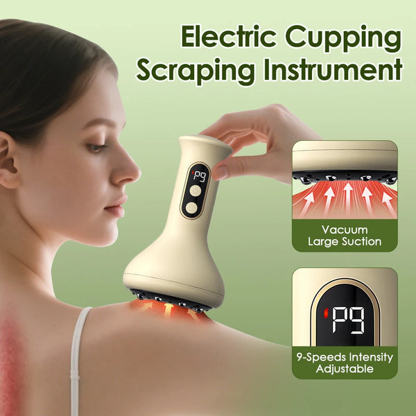 Electric Cupping Massage Guasha Vacuum IR Heating Massager