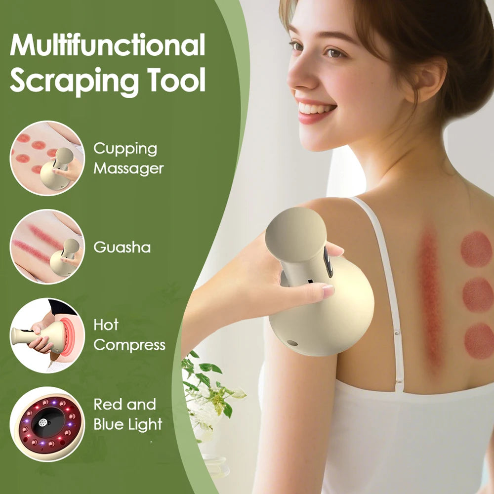 Electric Cupping Massage Guasha Vacuum IR Heating Massager